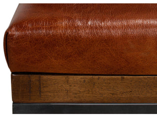 Modern Tufted Leather X Frame Stool