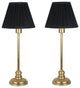 Urbanest, Set of 2, Modello Lamps, Antique Gold With Black Shades, 22 1/2" Tall
