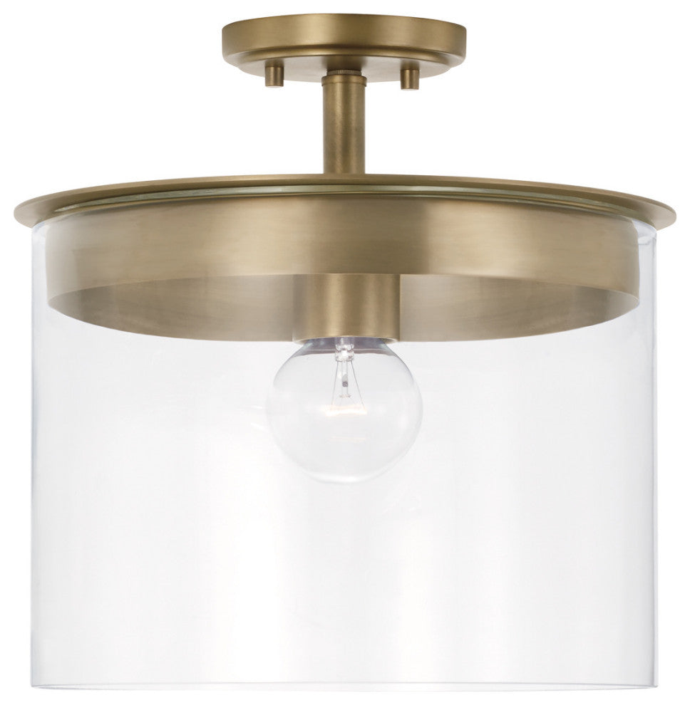 Capital Lighting, 246812AD, 13"Wx14.5"H 1-Light Semi-Flush or Pendant