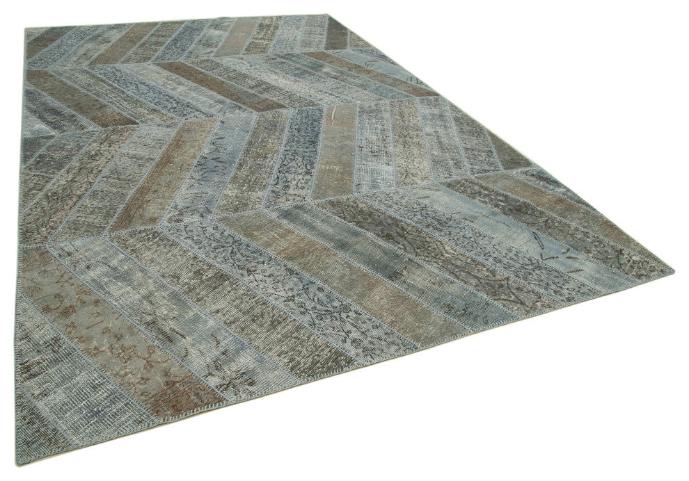 Rug N Carpet - Handwoven Turkish 8' 0" x 12' 0" Unique Patchwork Area Rug