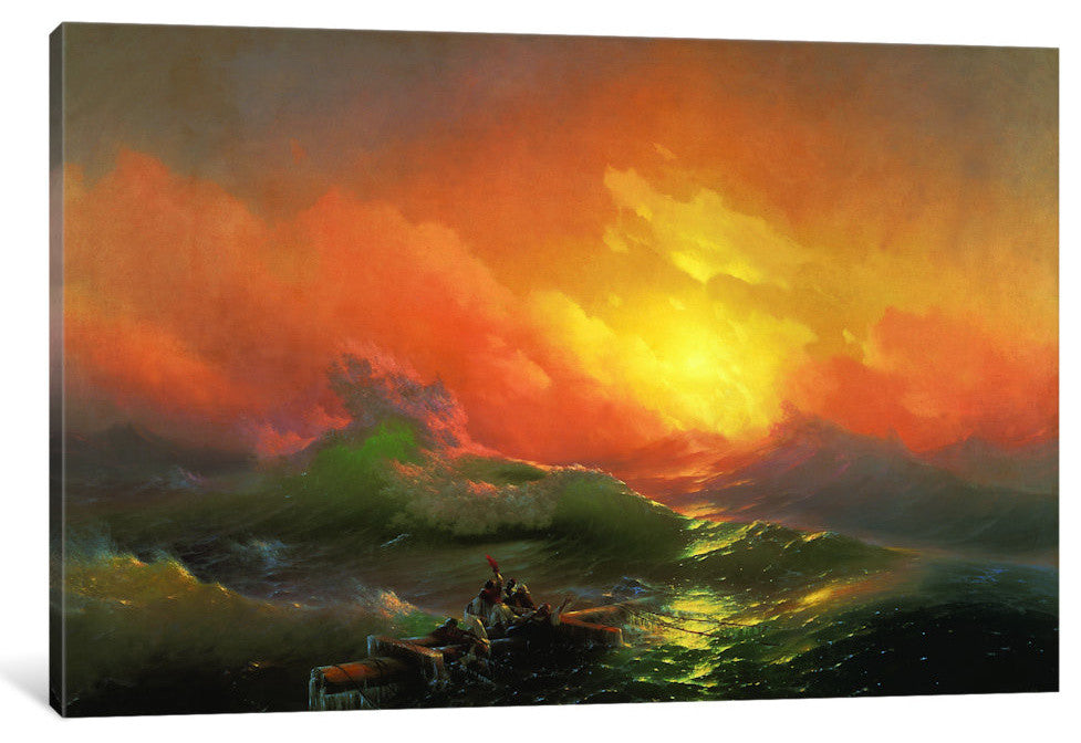 "The Ninth Wave" by Ivan Aivazovsky, Canvas Print, 26"x18"