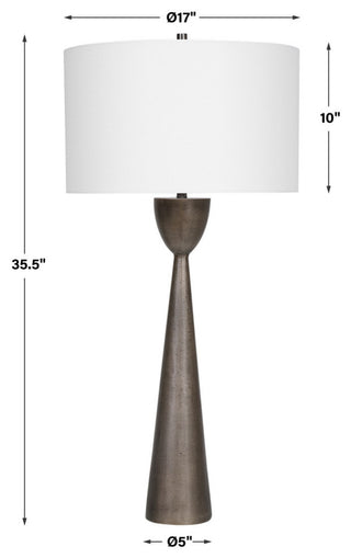 Minimalist Tapered Pyramid Column Aluminum Table Lamp 36 in Metal Geometric