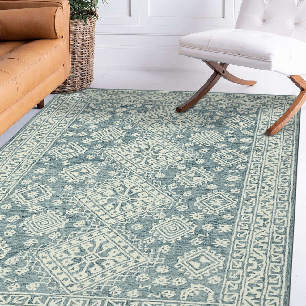 Boscage Ilford Area Rug, Blue, 8' x 11', Geometric