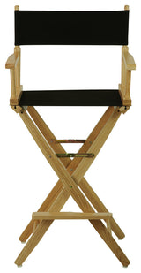 Wide 30" Directors Chair Natural Frame, Black Cover