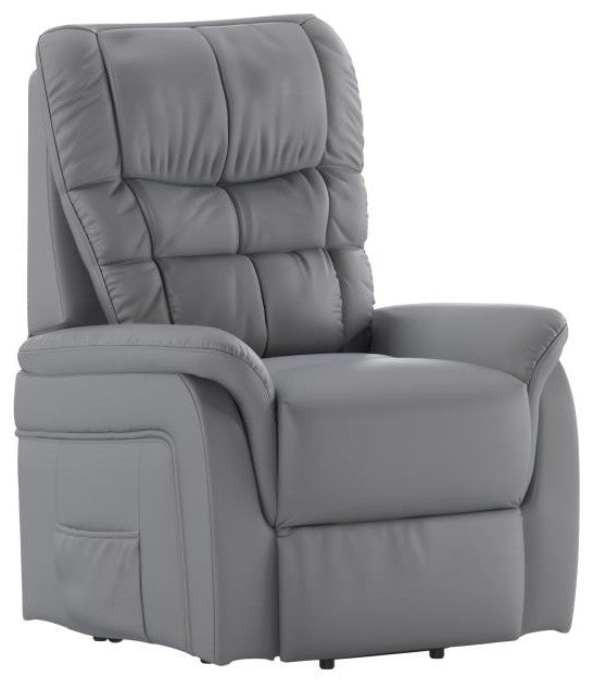 Hercules Series Remote Powered Lift Recliner, Gray Leathersoft