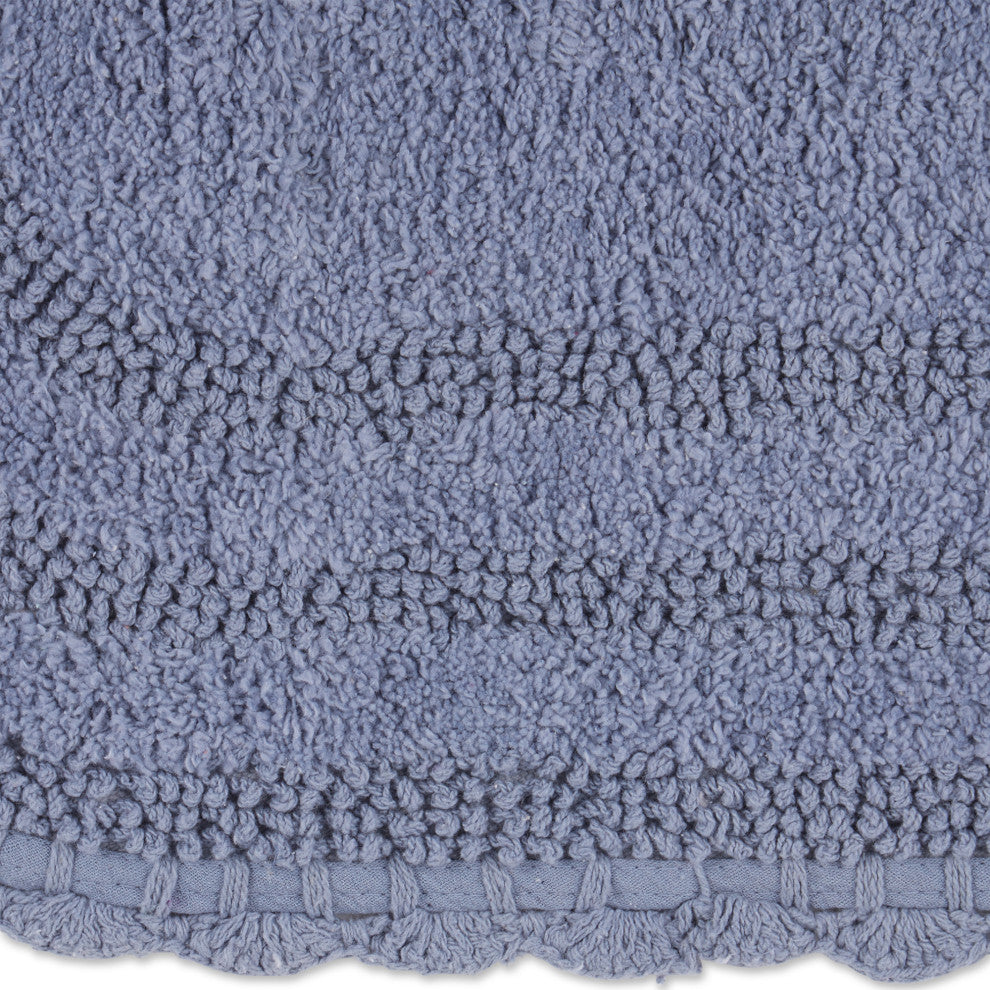Stonewash Blue Large Oval Crochet Bath Mat