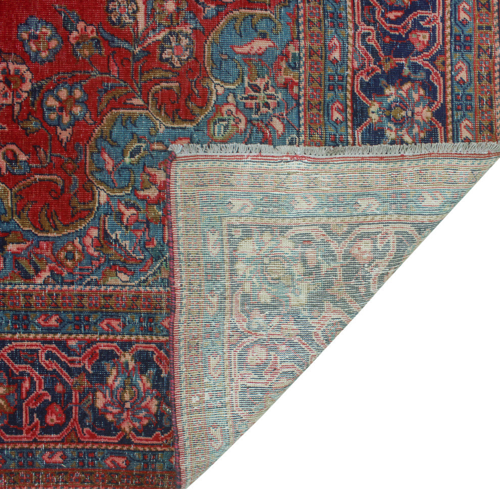 Fine Vintage Distressed Elle Red Rug