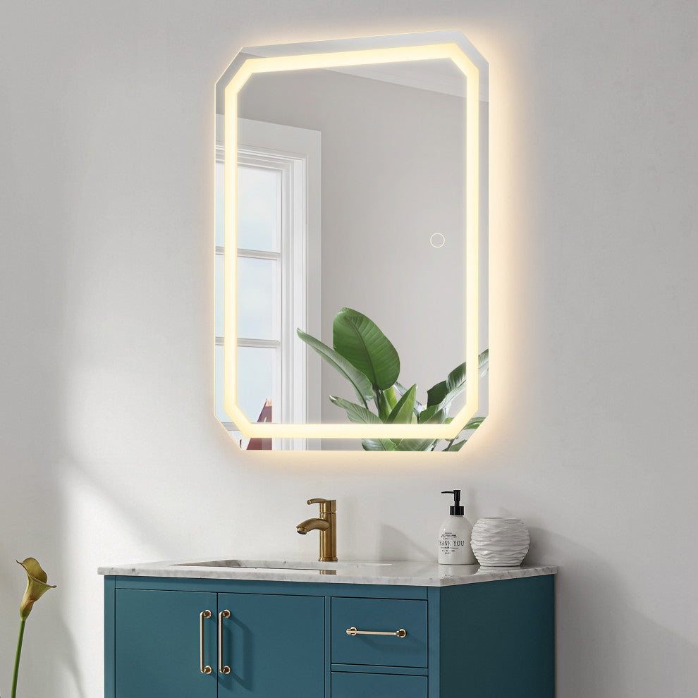 Luma Octogan Frameless LED Bathroom Vanity Mirror, 36"
