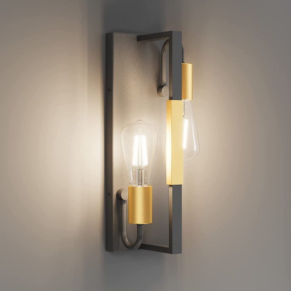 2 Light Art Deco Wall Sconce Vintage Bathroom Wall Light Fixture