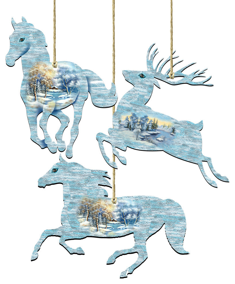 Hoping Wooden Ornaments Set of 3