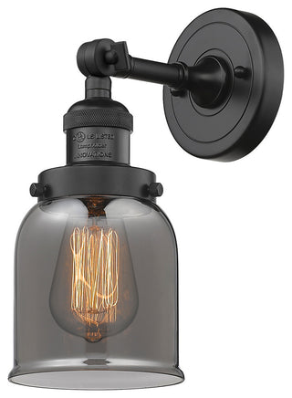 Small Bell 1-Light Sconce, Smoked Glass, Matte Black