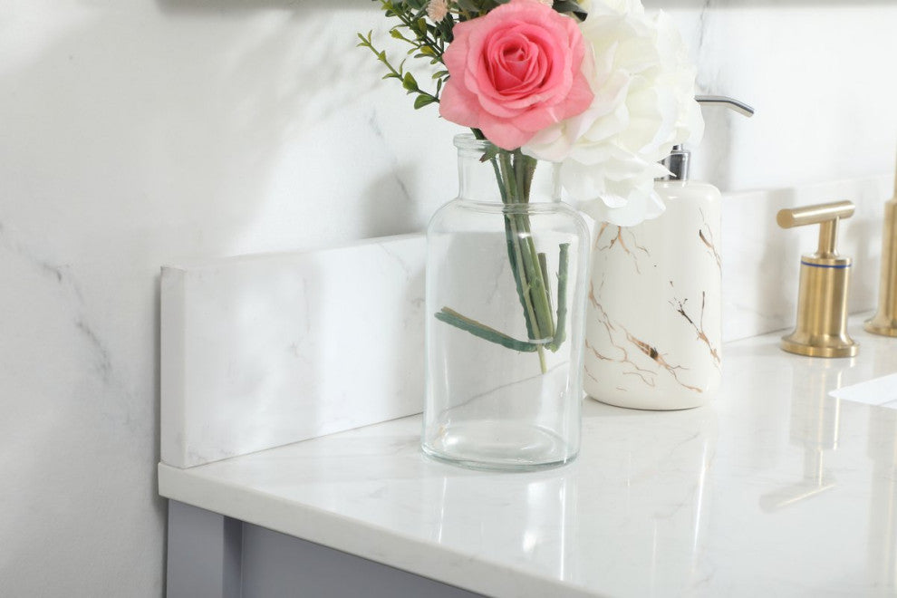 48" Single Bathroom Vanity, Gray, With Backsplash