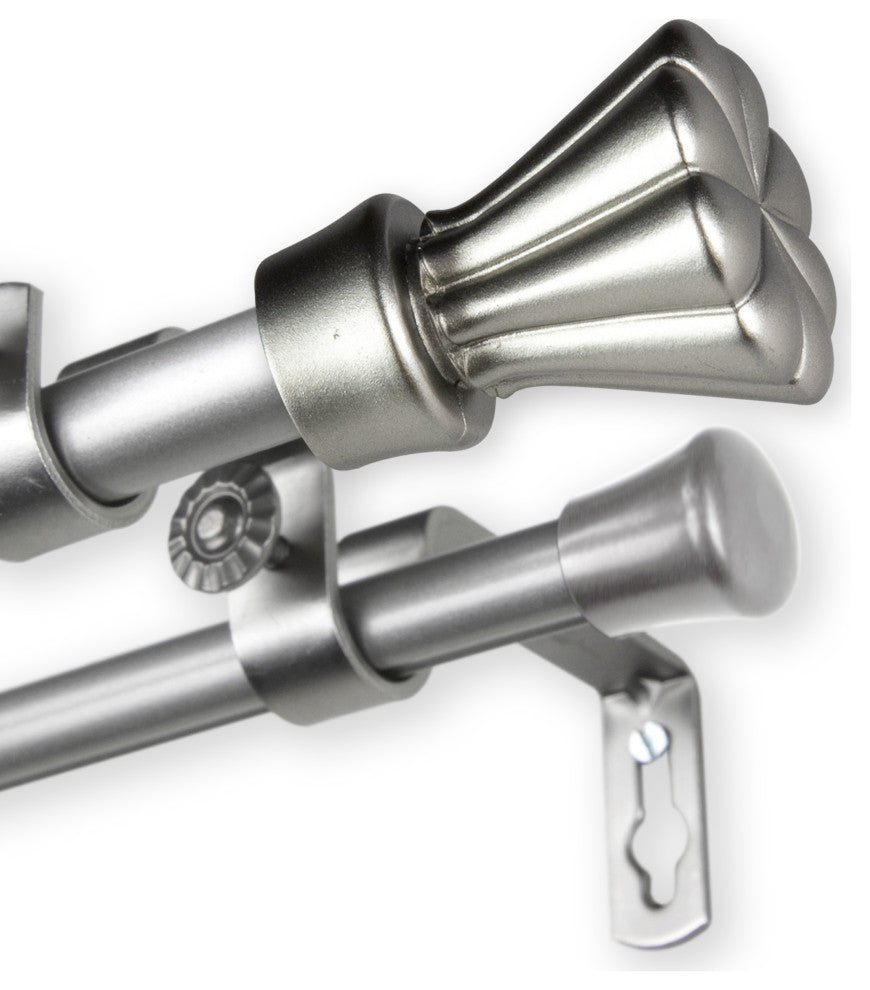 Pasha 5/8" Double Curtain Rod Satin Nickel