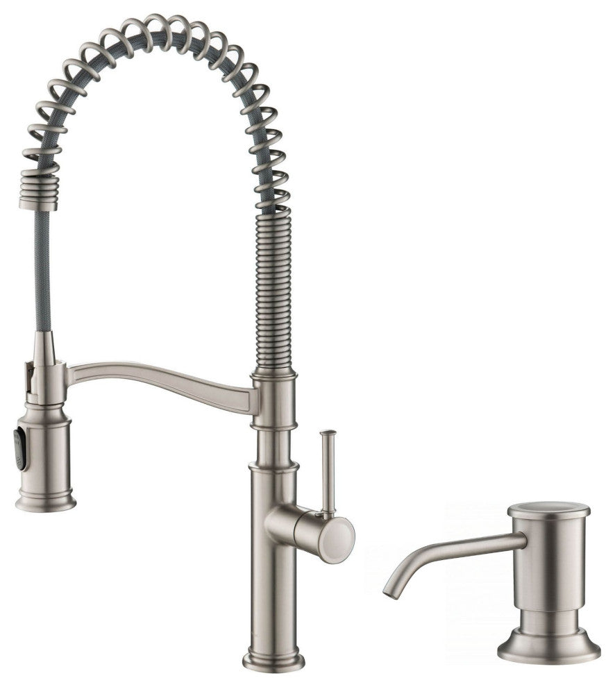 Sellette Pull-Down Kitchen Faucet Spot Free, Soap Dispenser