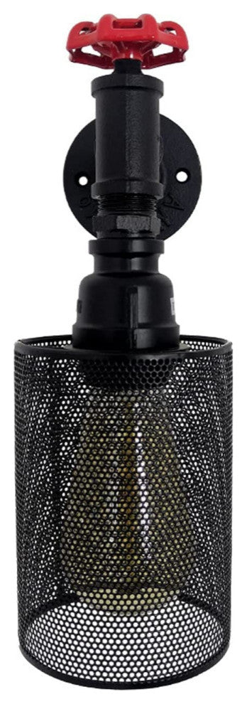 Industrial Pipe wall lamp vintage net black wall sconce