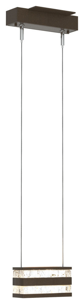 Stacks LED Pendant, Bronze Finish, Clear Glass