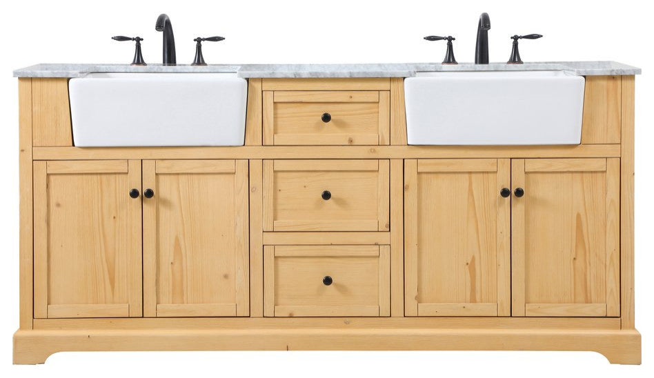 Home Living 22" Farmhouse Natural Wood-Light Bathroom Vanity