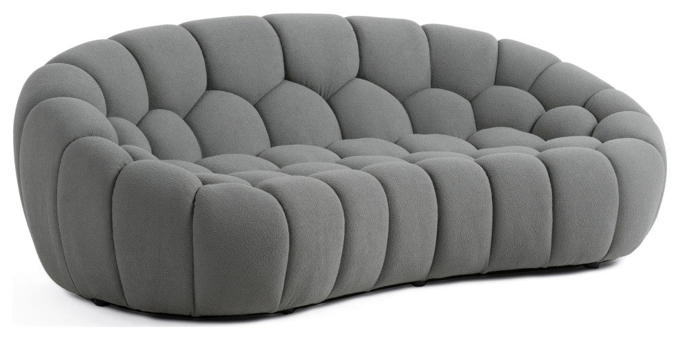 Divani Casa Yolonda Modern Curved Light Grey Fabric Loveseat