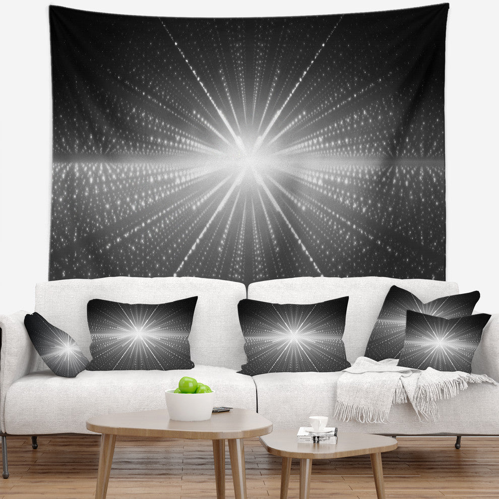 Glowing Star in Cosmic Galaxy Abstract Wall Tapestry, 92"x78"