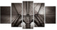 Brooklyn Bridge in NYC USA, Grey, Extra Large Canvas Print, 60"x32", 5 Panels