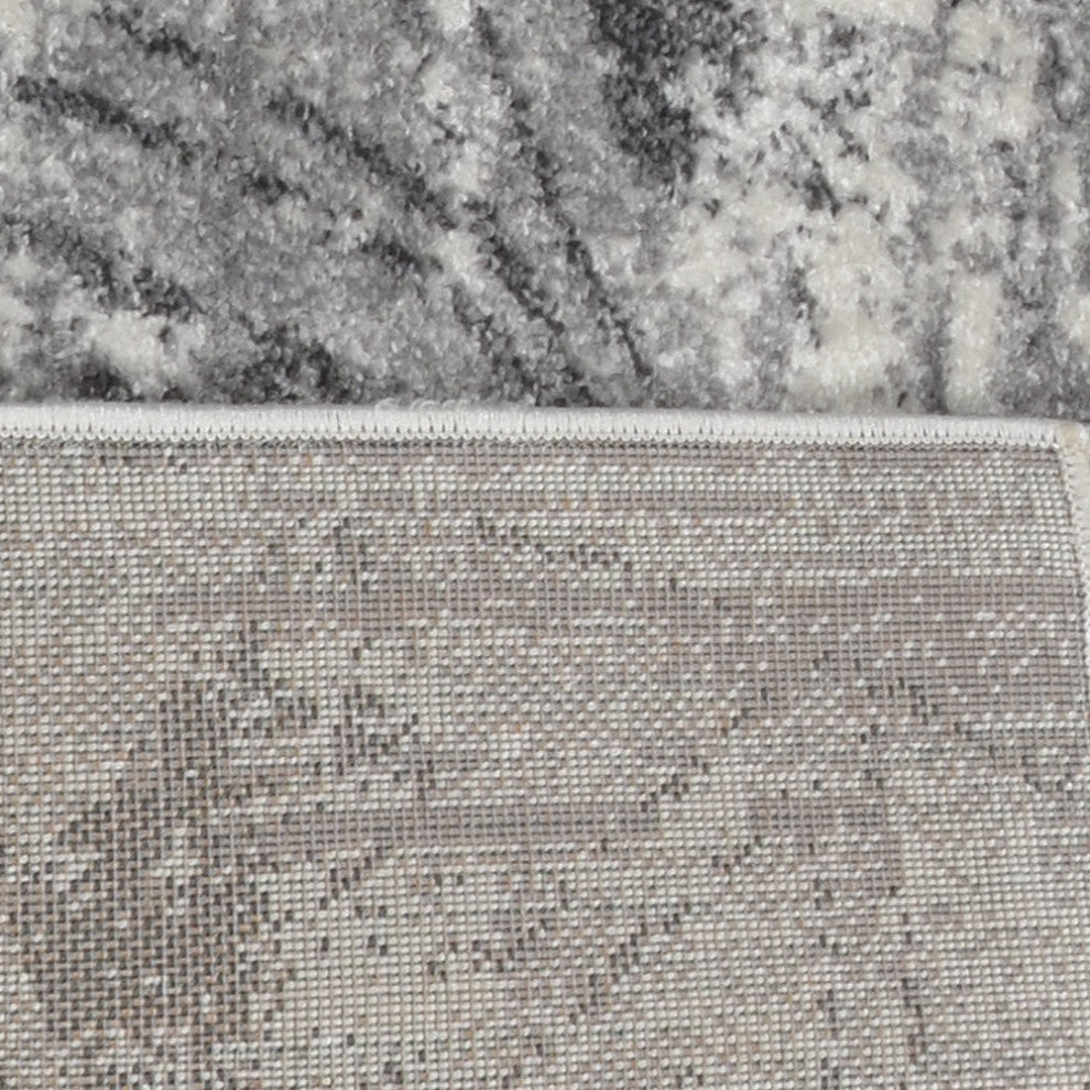 MACHINE MADE HEATSET POLYPROPYLENE AREA RUGS -Silver Ivory,Contemporary Design, [Rectangle] 4'x6'