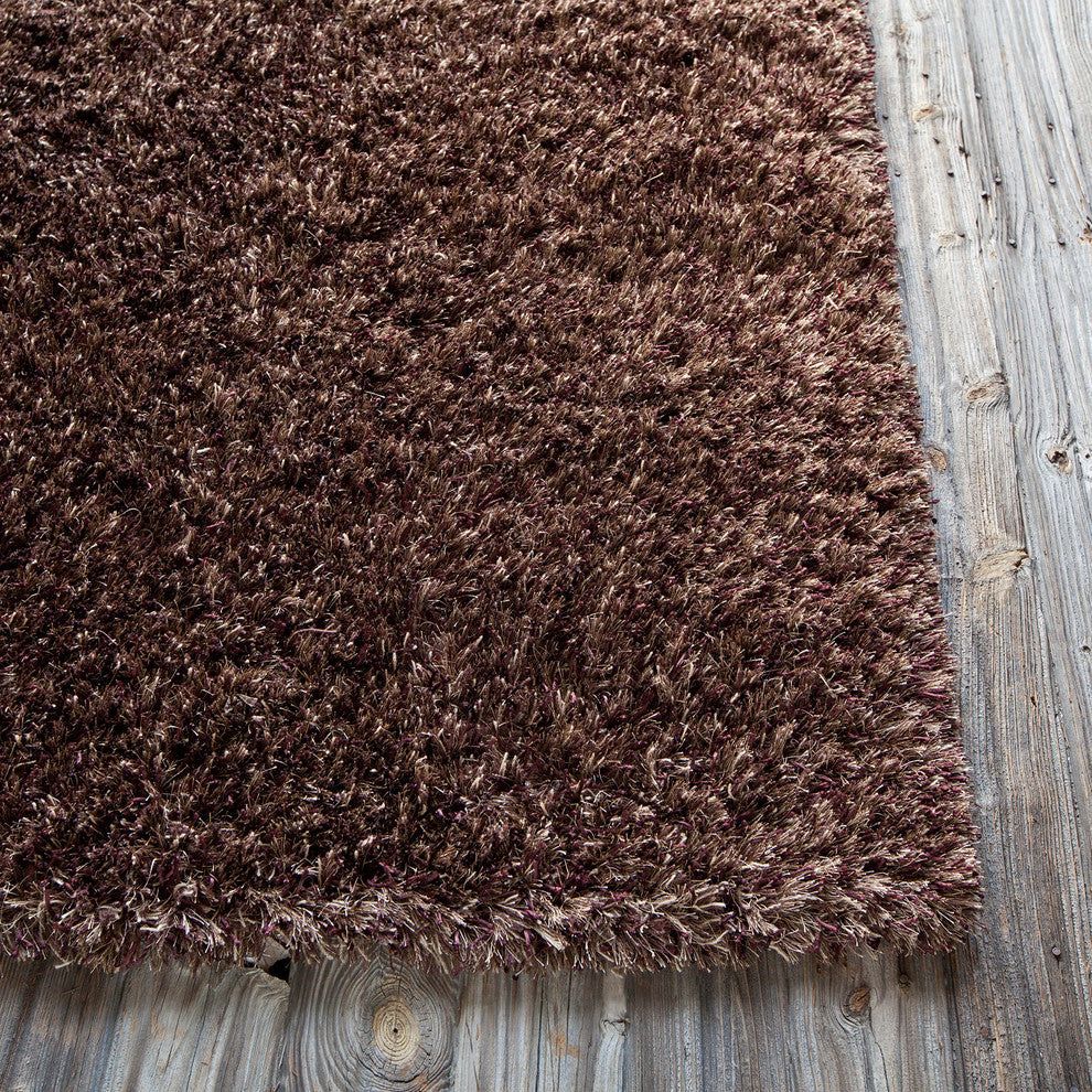 Orchid Contemporary Area Rug, Dark Brown, 7'9" Round