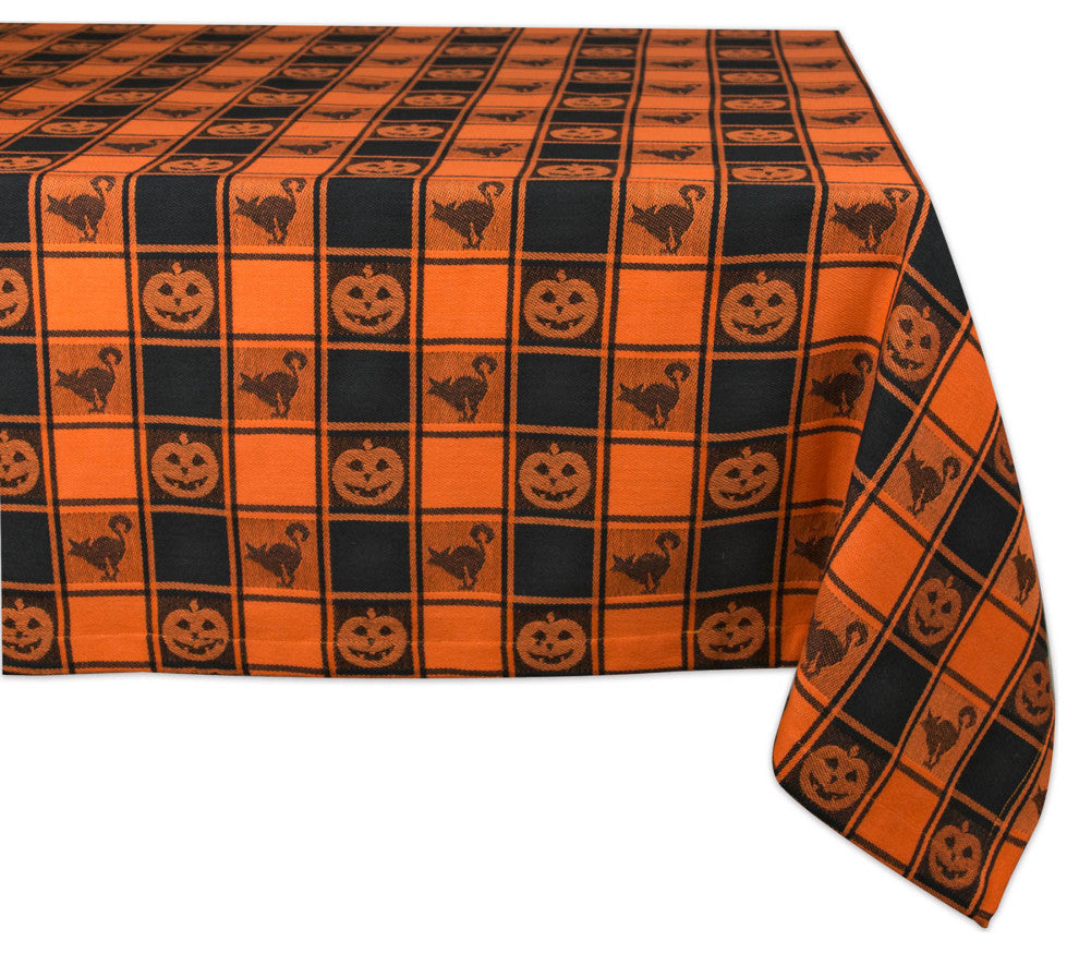 Halloween Woven Check Tablecloth, 52"x52"