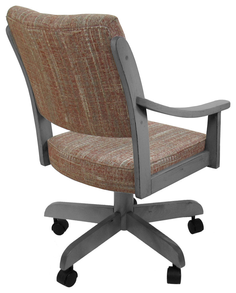 Swivel Wood Dining Caster Chair with Wheels - Casa, Watusi Madder - Grey