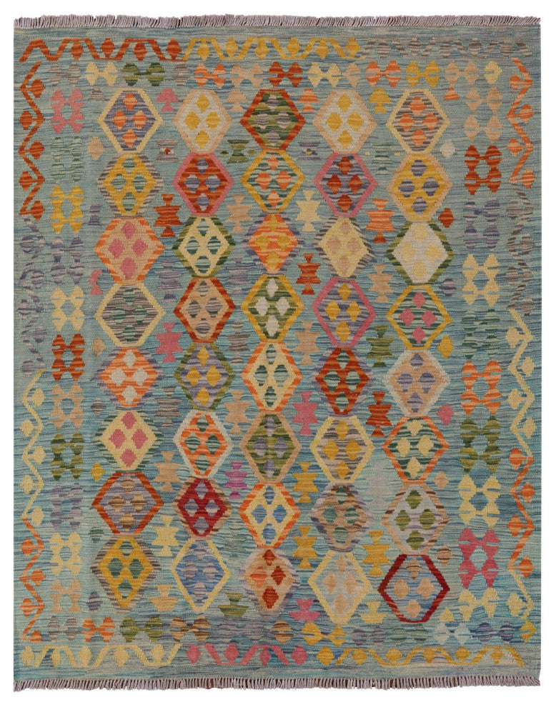 Reversible Kilim Flat Weave Rug 6' 3" X 8' 4" Q8295