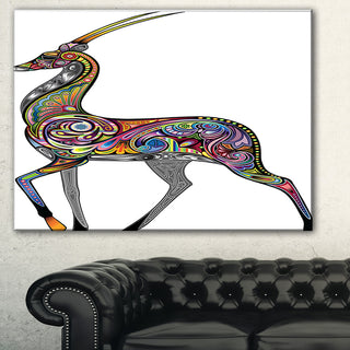 "Colorful Antelope" Animal Digital Art Canvas Print