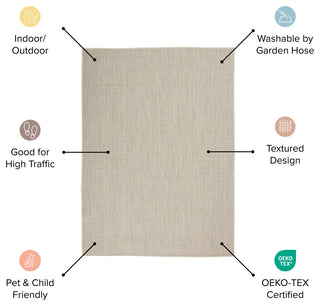 Nourison Courtyard 4' x 6' Ivory Charcoal Modern Area Rug