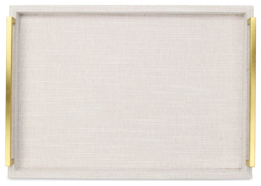 Lusan Linen Tray Set Dark White