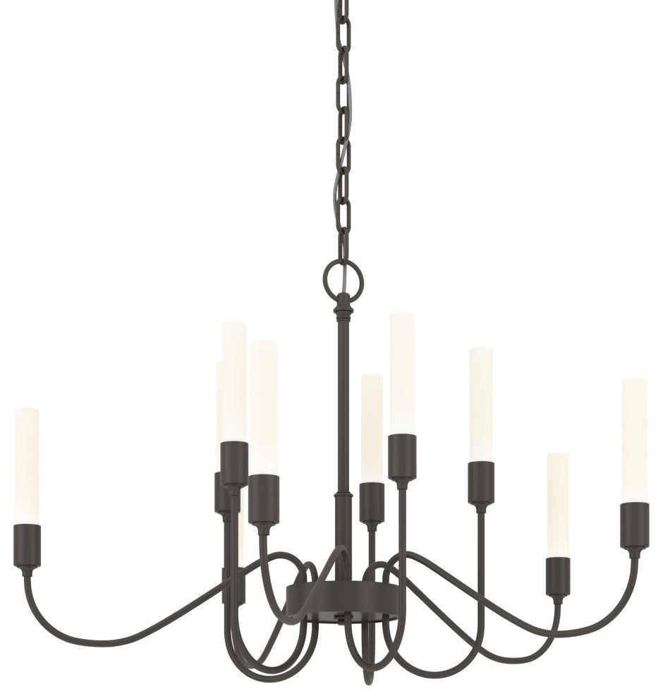 Lisse 10 Arm Chandelier, Dark Smoke Finish