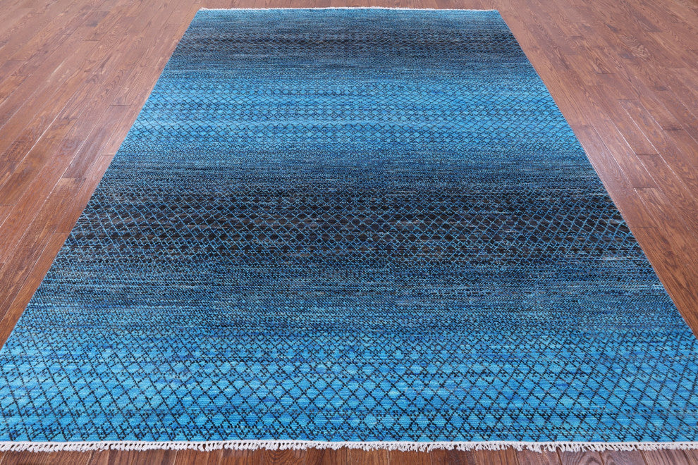 8' 1" X 10' 3" Savannah Grass Hand-Knotted Wool Rug - Q13201