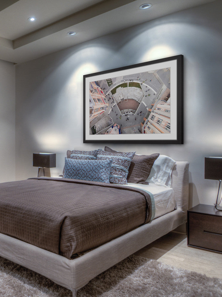 "Stadium Seating" Framed Painting Print by Karolis Janulis