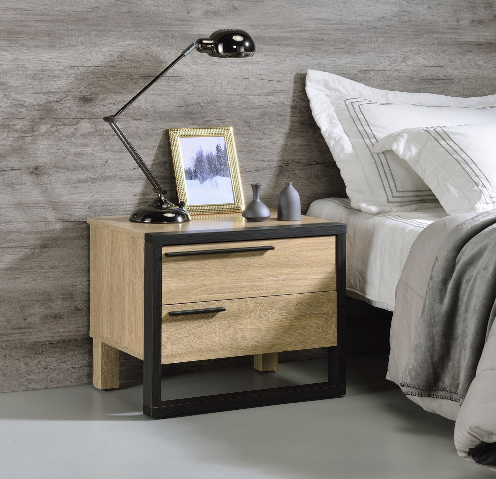 Erasto Accent Table, Oak and Black Finish