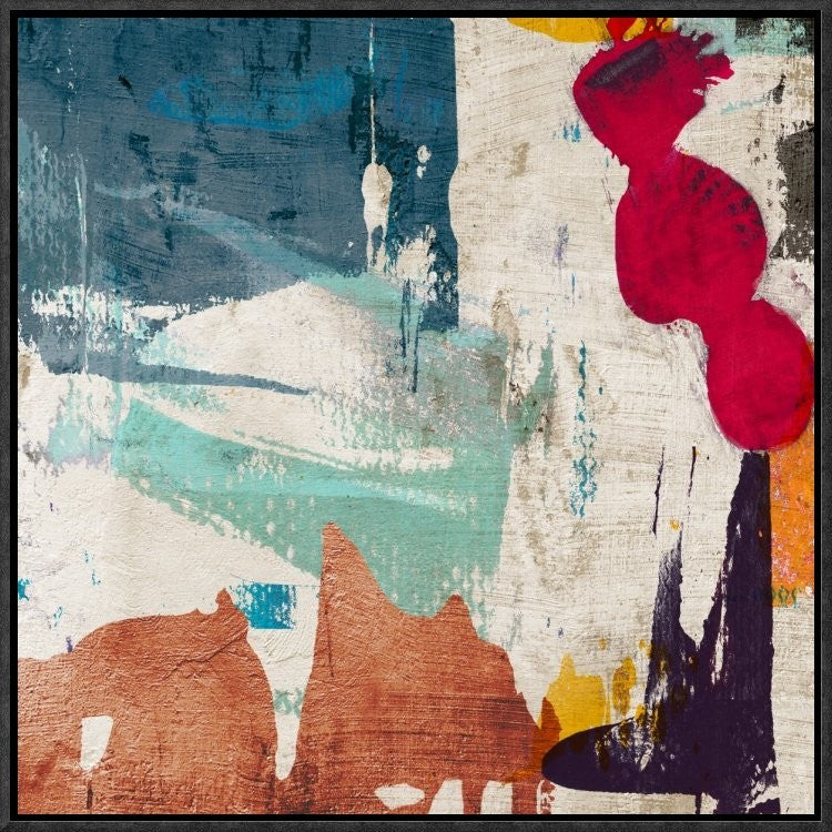 "Colors Royale I" Framed Canvas Giclee by Anne Munson, 19x19"