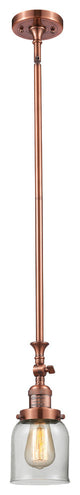 1-Light Small Bell 5" Pendant, Antique Copper, Glass: Clear