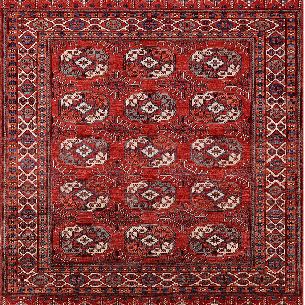 Ahgly Company Indoor Square Mid-Century Modern Area Rugs, 7' Square