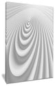 "Fractal Rounded White Waves" Abstract Art Canvas Print, 16"x32"