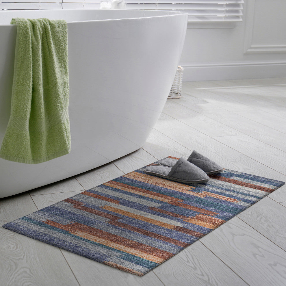 Indoor/Outdoor Sedona SN8 Denim Machine Washable 1'8" x 2'6" Rug