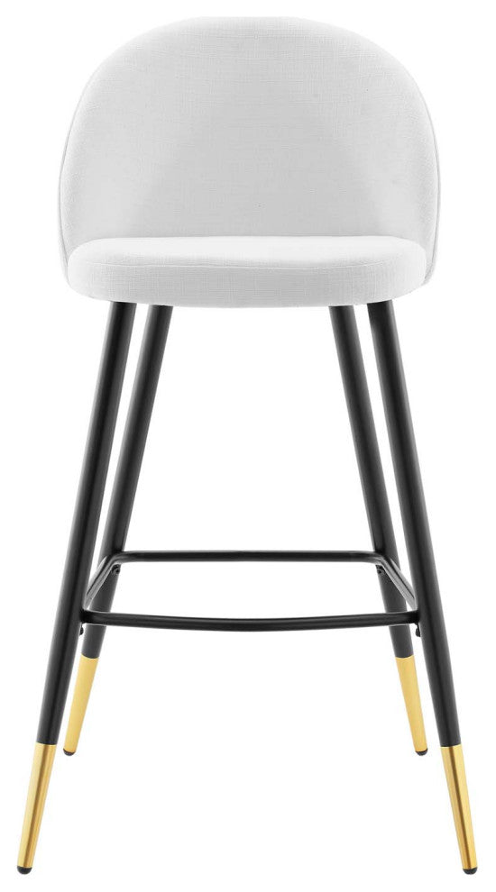 Bar Stool Chair Barstool, Set of 2, Fabric, Metal, White, Modern, Bar Pub Bistro