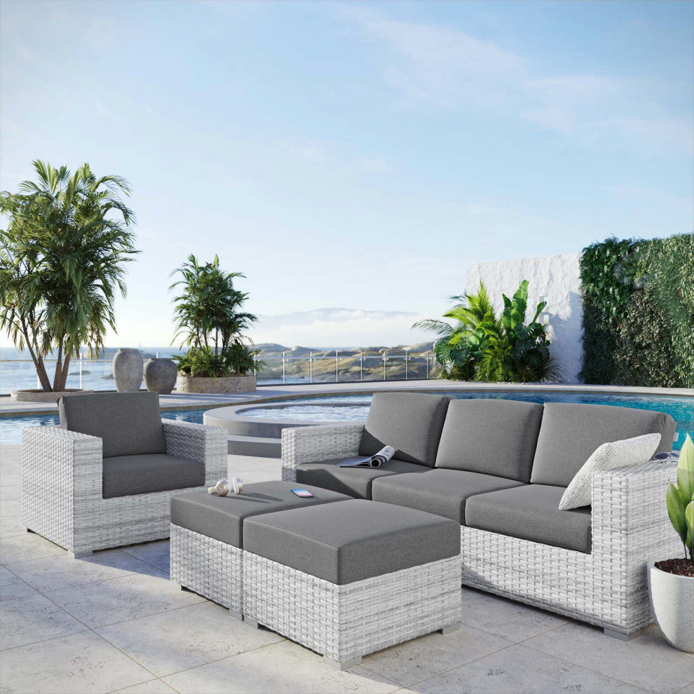 Convene 4-Piece Outdoor Patio Set - Light Gray Charcoal