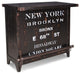 City Wood Graffiti Bar With Wine Rack and Metal Foot Rail