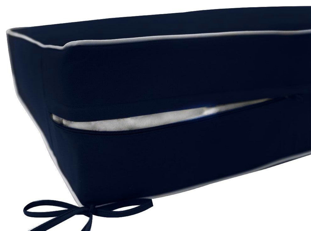 |COVER ONLY|Outdoor Contrast Pipe Trim Medium Deep Seat Back Pillow Cover AD101