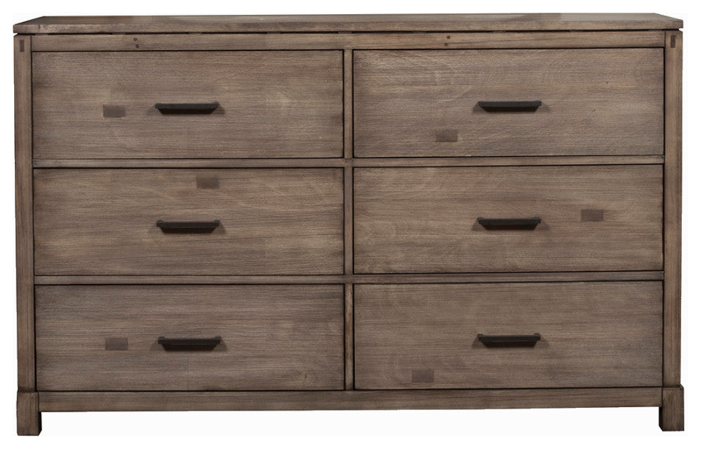 Sydney 6 Drawer Dresser, Weathered Grey