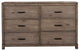 Sydney 6 Drawer Dresser, Weathered Grey