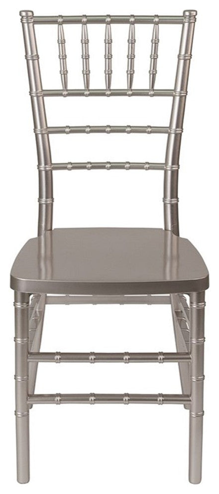 Flash Furniture Hercules Premium Resin Stacking Chair in Pewter