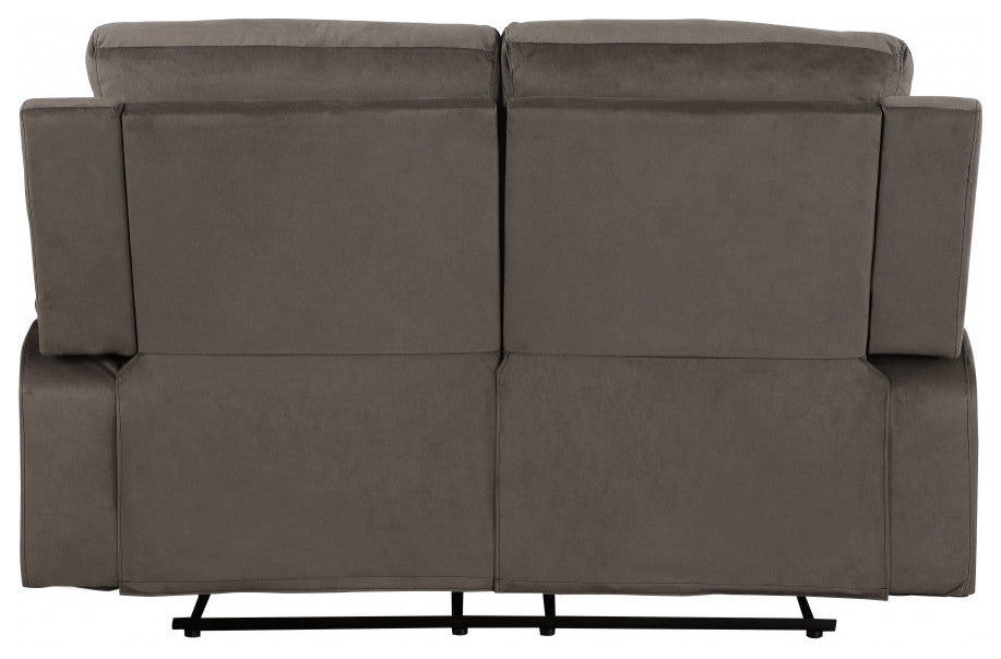 40" Modern Brown Fabric Loveseat