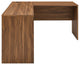 Venture L-Shaped Wood Office Desk, Walnut